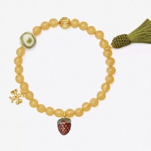 NWOT TORY BURCH ROXANNE TASSEL AND STRAWBERRY CHARM BEADED BRACELET